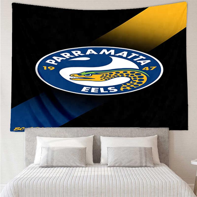 Parramatta Eels Team Crest Tapestry Room Decoration Wall Hanging for Living Room Bedroom, dormitory, Birthday and Christmas gifts