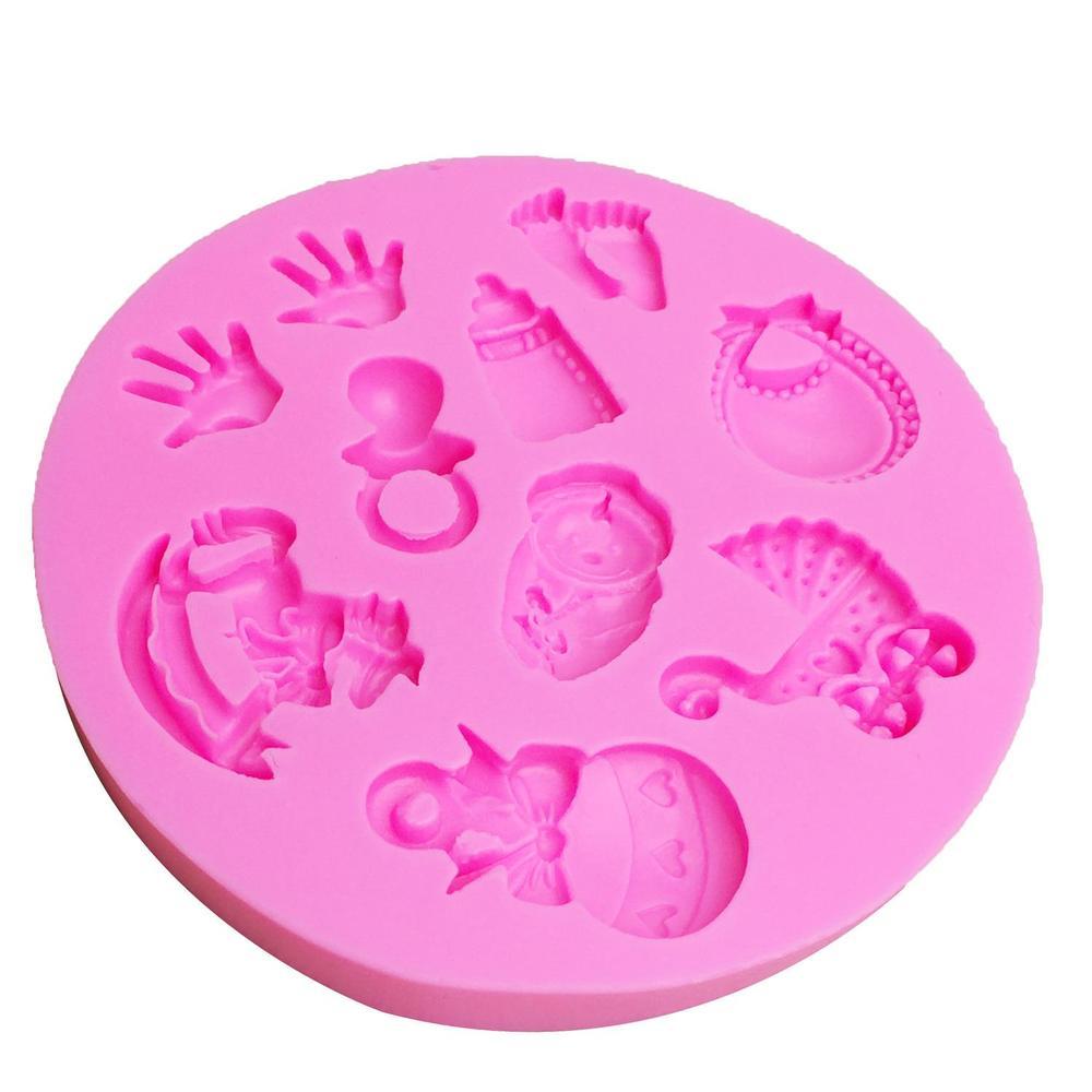Silicone Mold Baby DIY Hand/ Trojan/Bottle/Foot/carriage Silicone Mold Cake Decoration Tools