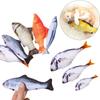 Realistic Durable Catnip  Mint Pillow Pet Interactive Fish Shape Cat Play Toy Kitten Playing