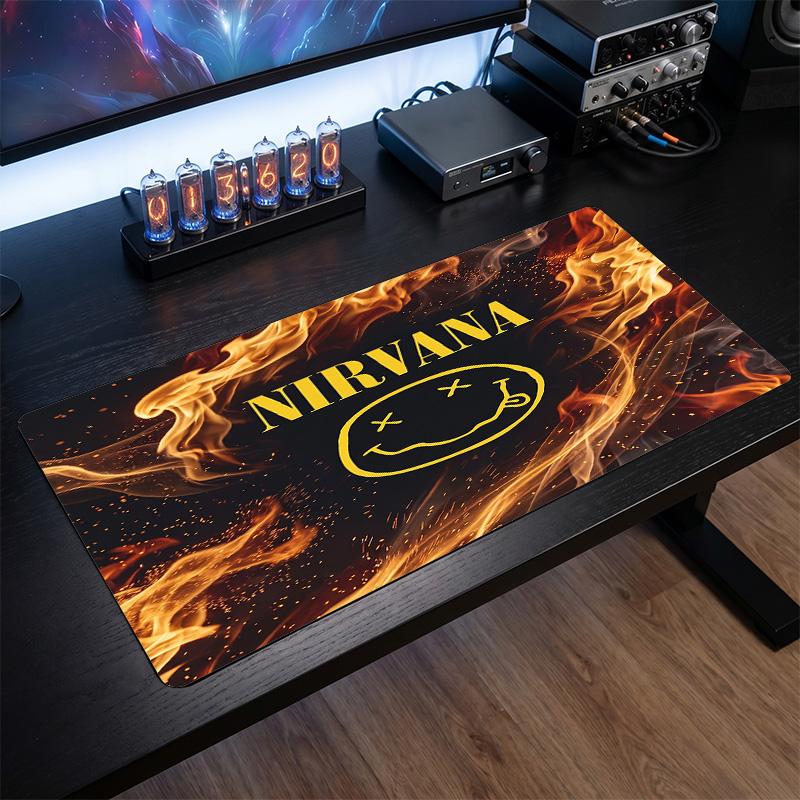 Nirvana Print Large Mouse Pad Smooth Surface Anti?Slip Desk Mat For Gaming Office Laptop Decoration