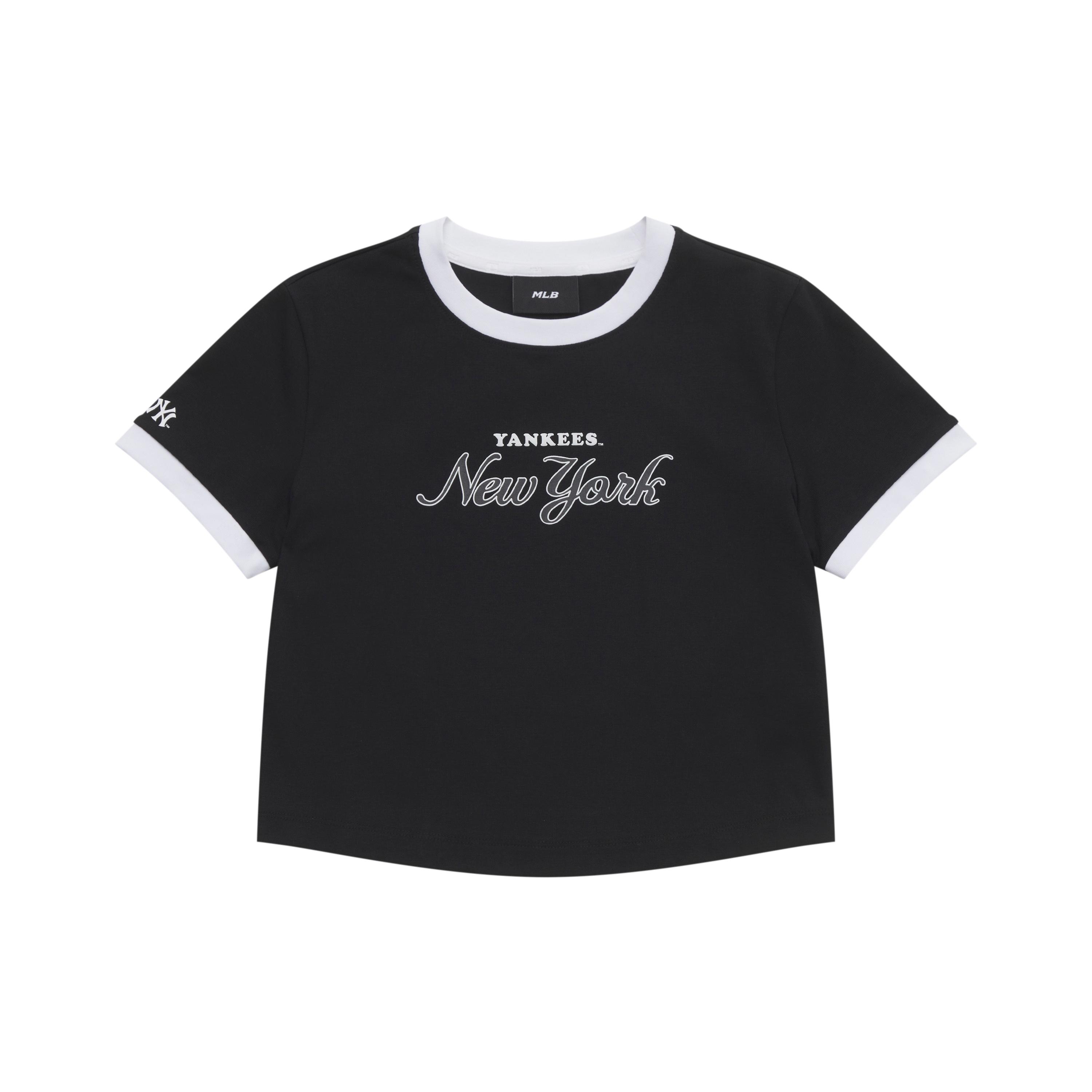 

New MLB Preppy Style Collection New York Yankees SS25 T Shirt Women s Black 3FTSV0553-50BKS XS