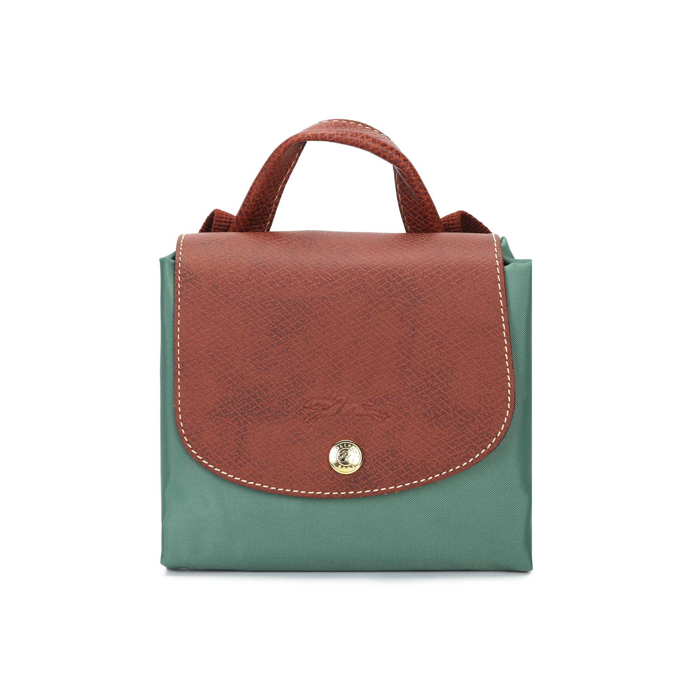 

Longchamp Le Pliage Solid Color Zipper Closure Embossed Logo Snap Canvas Backpack Women backpack Sage-Green 1699089P84 Basic Set (Bag)