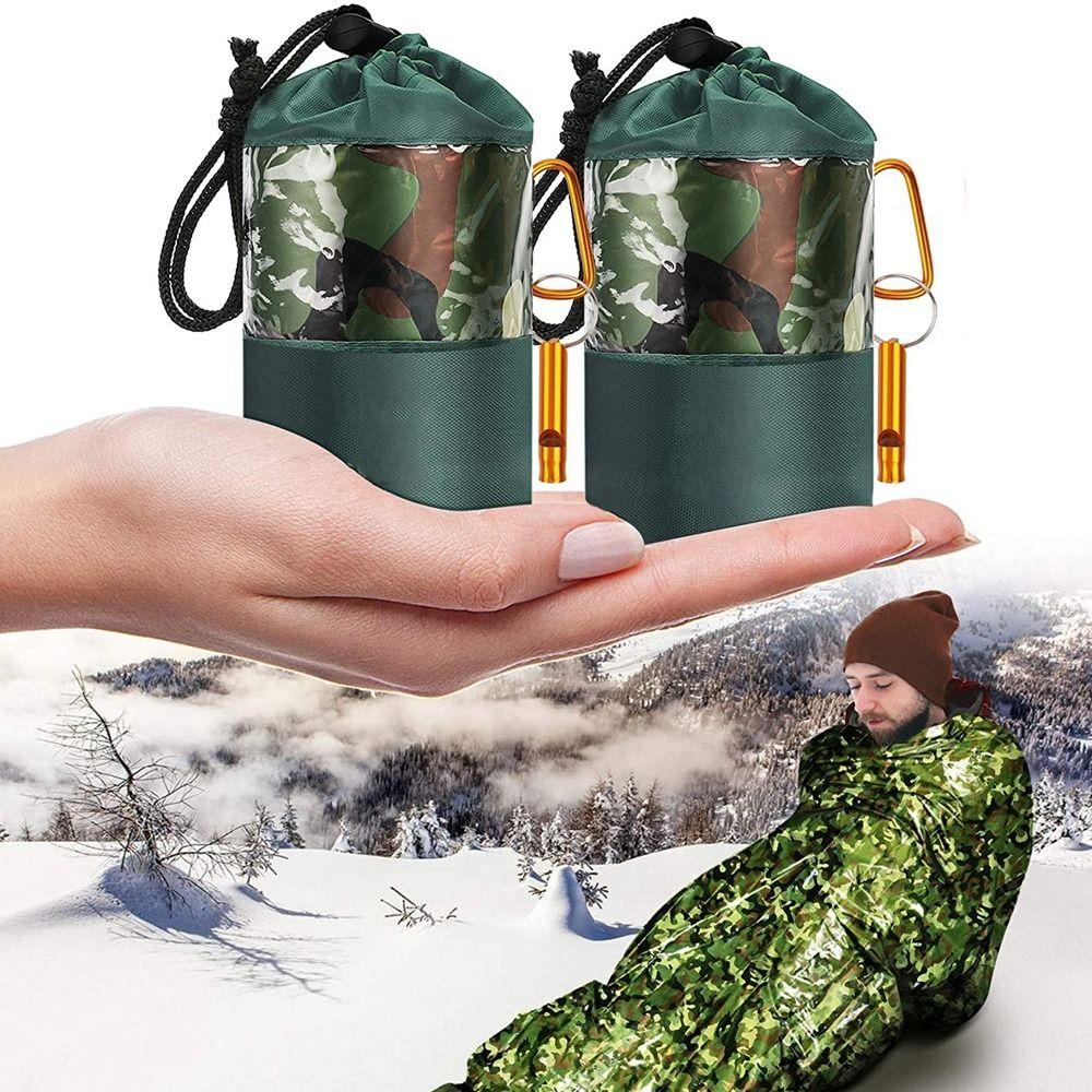 

with Whistle PE Emergency Blanket Thermal Keep Warm Emergency Blanket Outdoor Tool