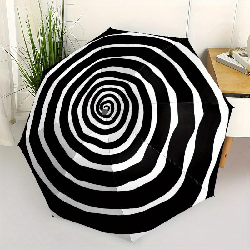1pz Ombrello Automatico Apri/Chiudi Cerchi Concentrici, Regalo Ventaglio Ideale per Compleanno, Natale, Moda Trendy yy250828053