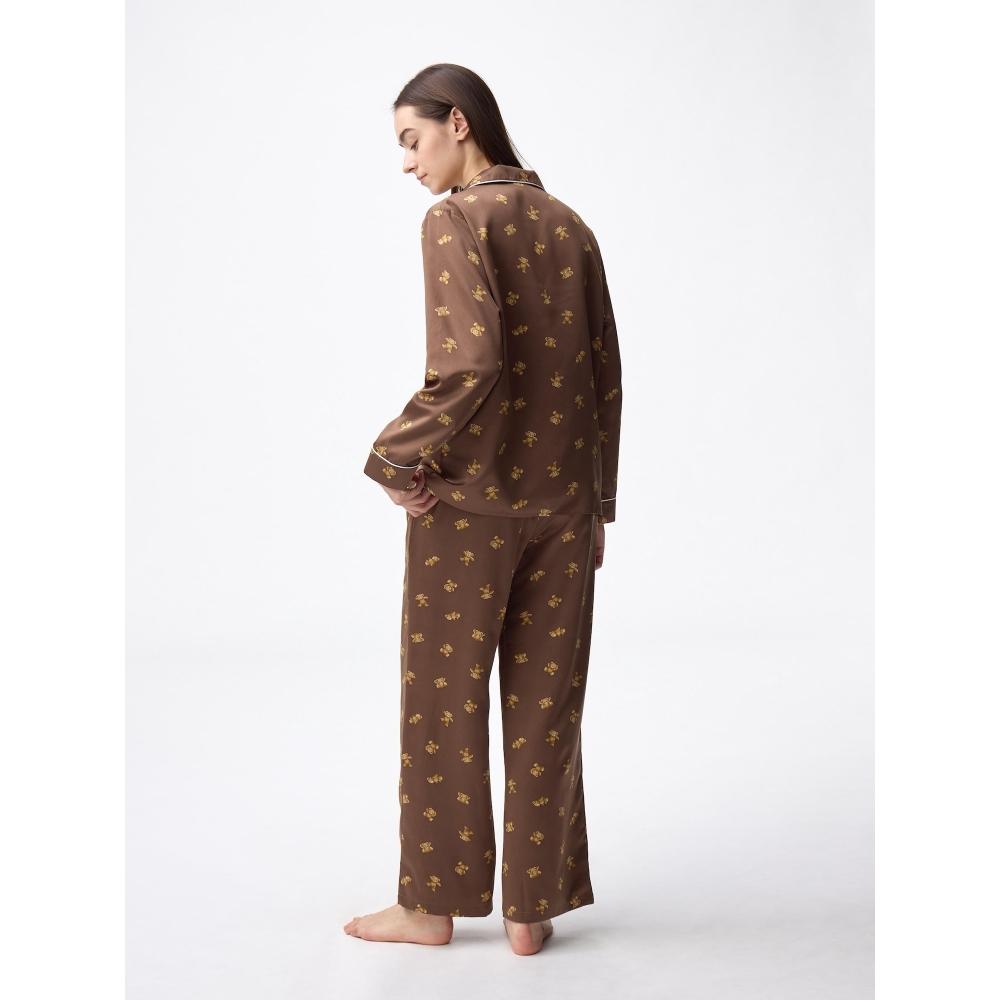 Gu By Uniqlo Satin Pajama  Long Sleeve   Long Pants   Bear 