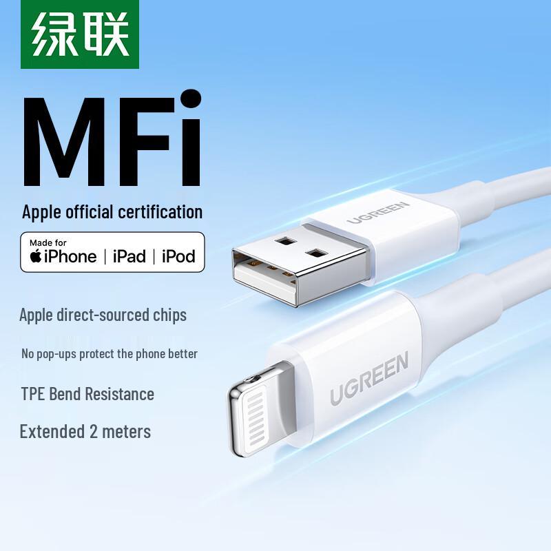 UGREEN MFi-сертифицированный кабель USB на Lightning для быстрой зарядки