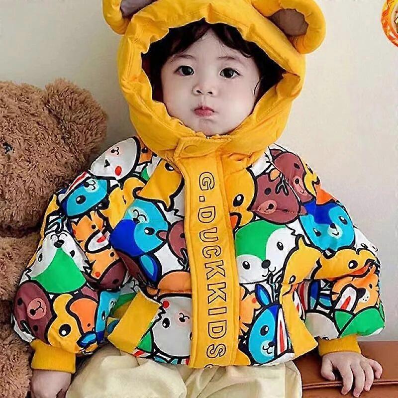 Cartoons Down Jacket for Girls Floral Warm Jacket for Girls White Duck Down Jacket for Boy New Winter Cute Children's Outerwear