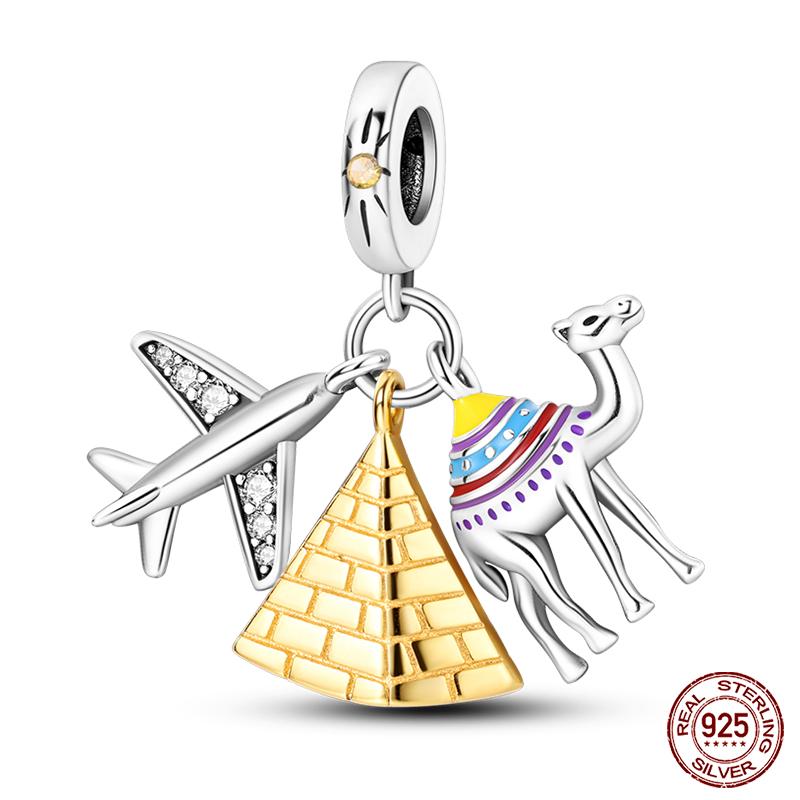 Copper Famous Attractions Eiffel Tower Church Luminous Charms Pendants Fit Qikaola Original Bracelets Diy Jewelry