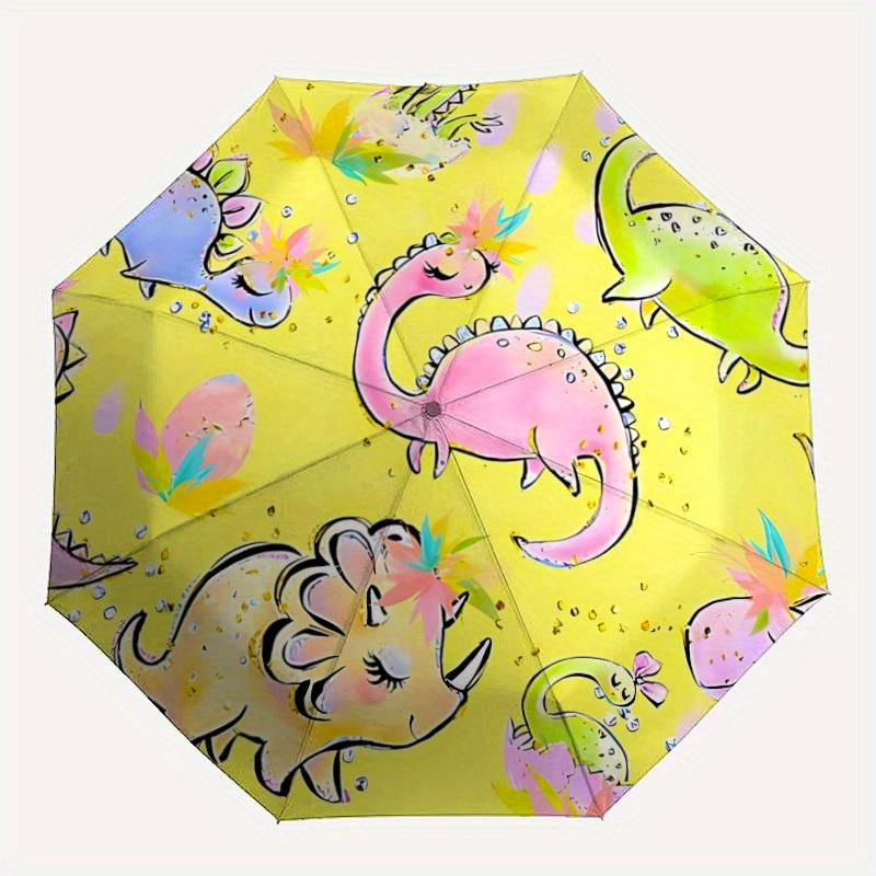1pc Dinosaur Pattern Automatic Opening/closing umbrella, Reinforced 8-Rib Construction, Compact Travel Umbrella yy250808139