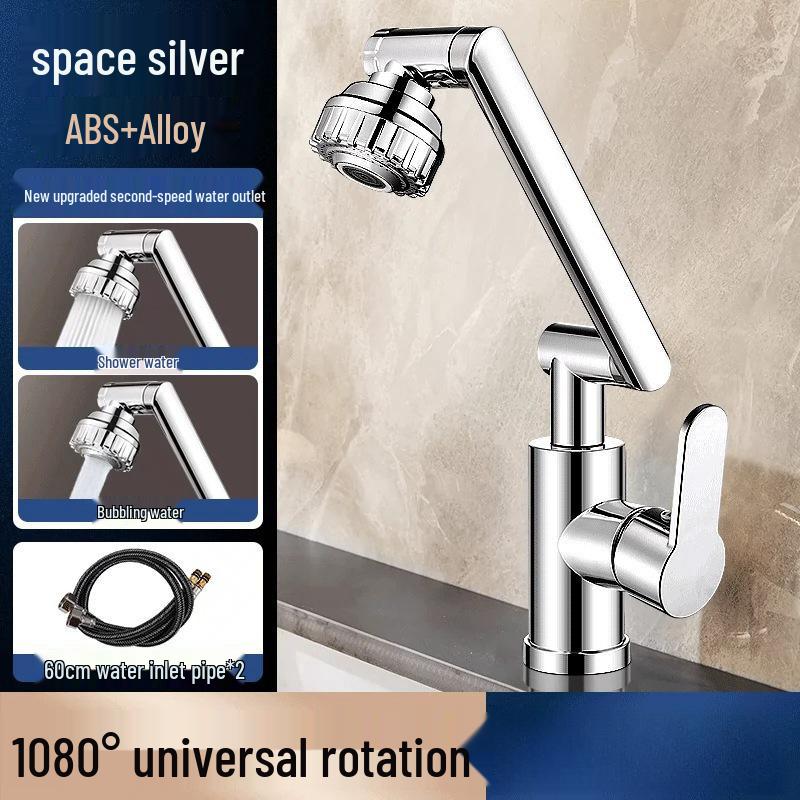 Dual-Use Rotating Lucky Cat Faucet for Bathroom and Kitchen