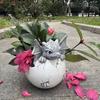 Creatieve Tuin Ei Dinosaurus Bloempot Decoratie Ornament Buiten Tuin Balkon Succulenten Bloempot Hars Decoratie
