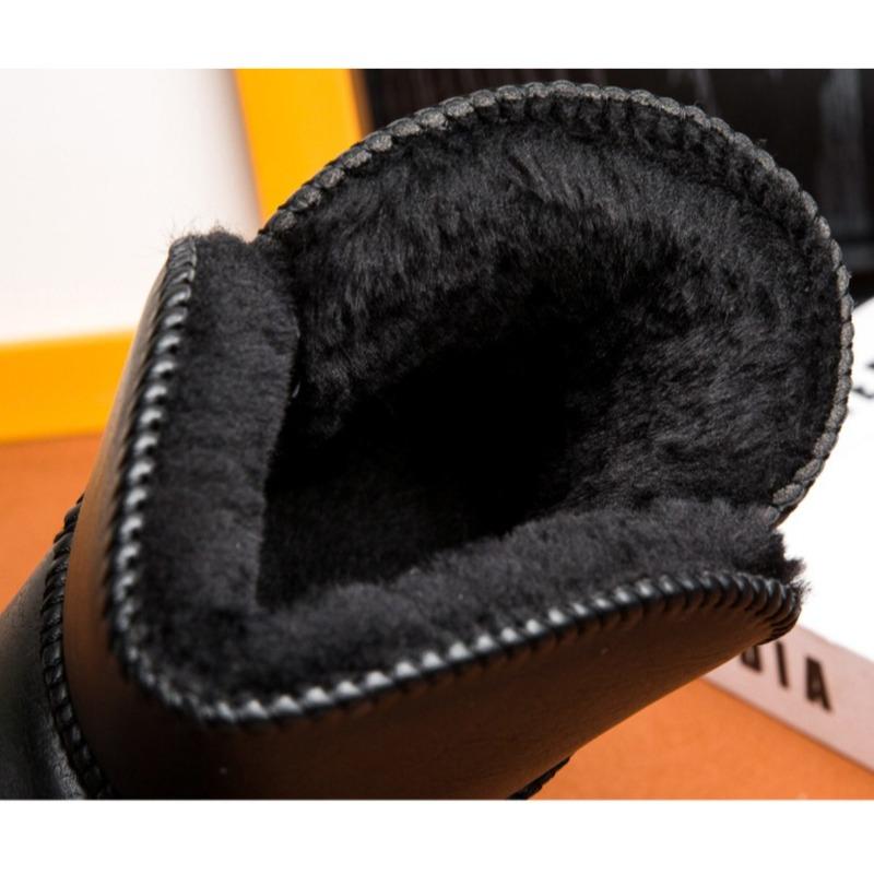 Leather Snow Boots with Thick Padding for Warmth and Protection Waterproof and Breathable Foot Cover. Short Boots