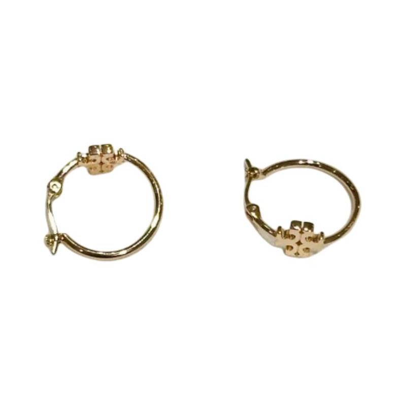 TORY BURCH Small Hoop Design Brass Earrings Women s Gold 160151-720-gold F золотой