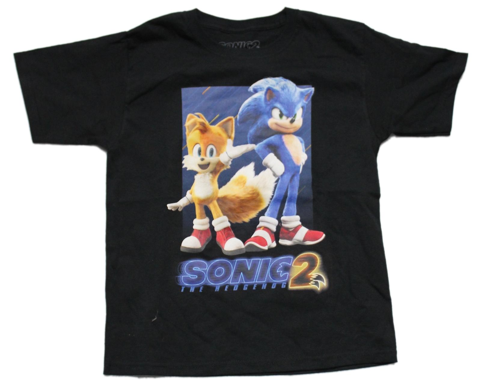 Sonic the Hedgehog Youth T-Shirt - Sonic 2 Movie Tails & Sonic Image S