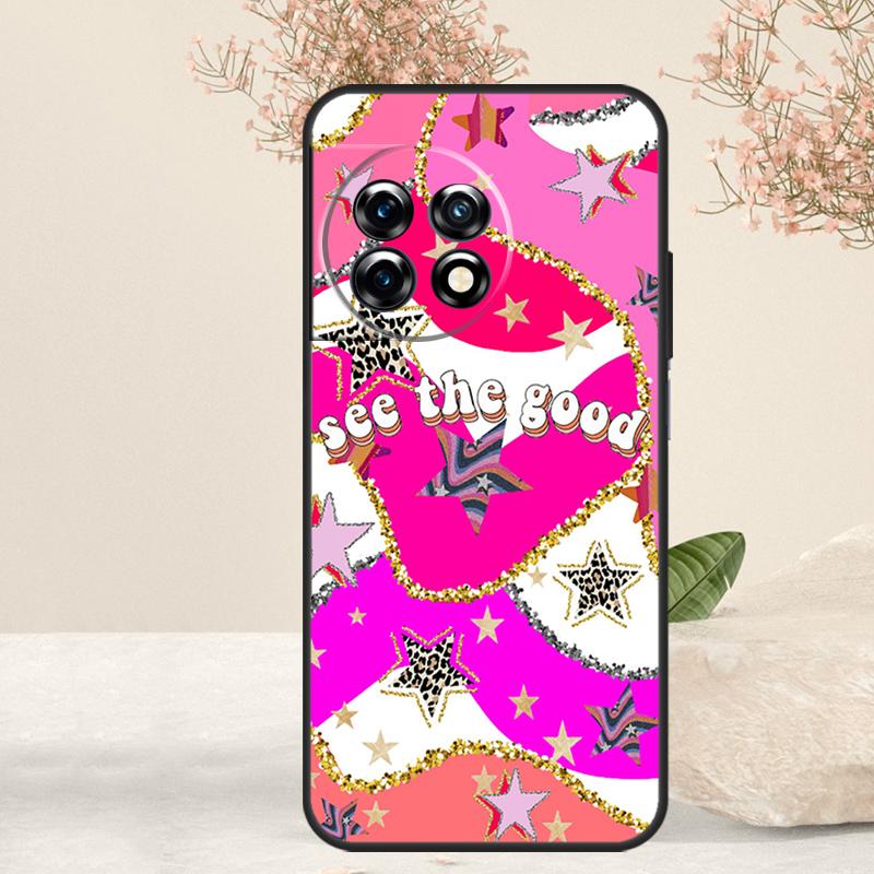 preppy stars lightning pink Case For OnePlus 15 13 12 11 13T 13R 15R 10R 10T 8T 9 10 Pro Nord 5 CE 4 3 Lite N20 N30 Cover