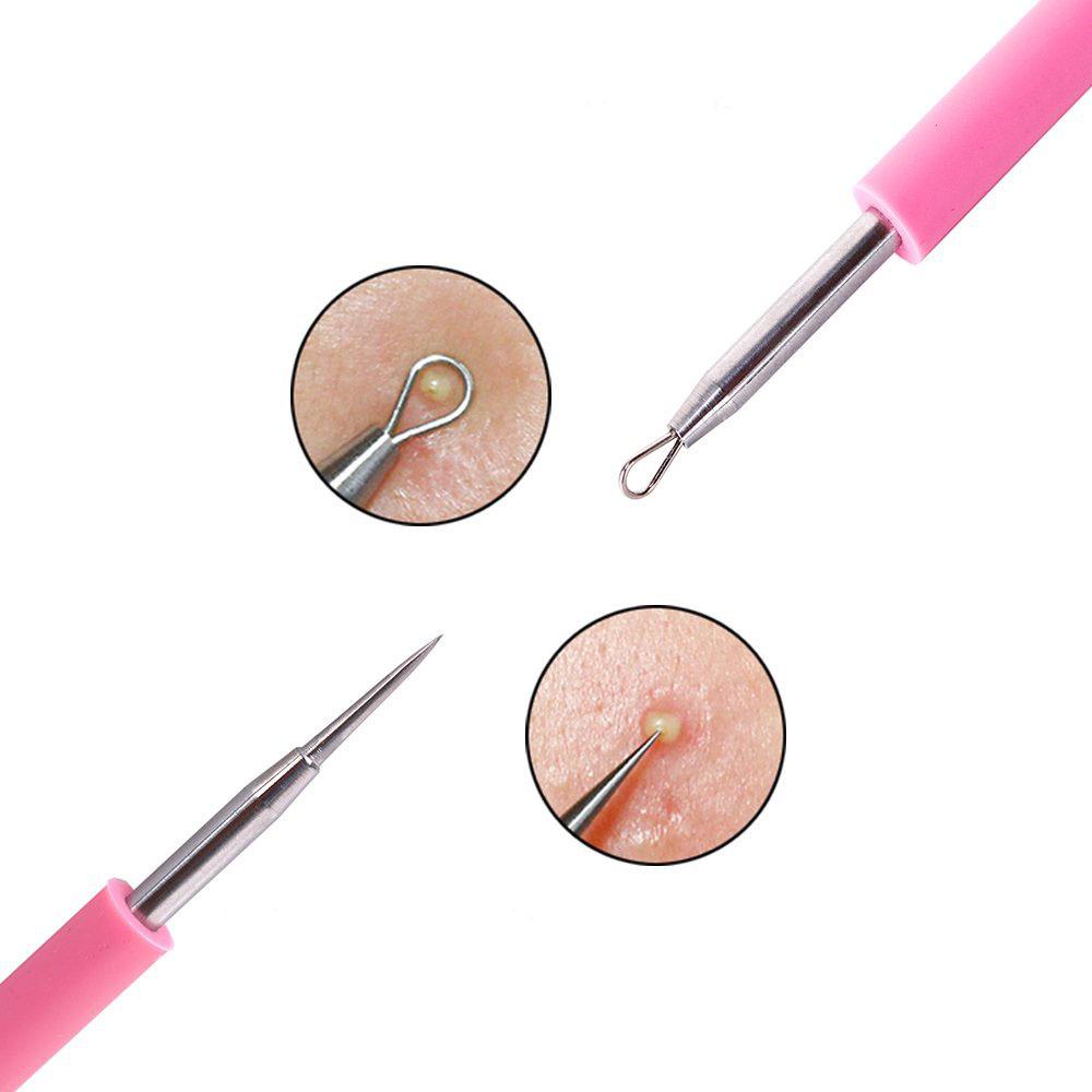 Double-Ended Blackhead & Pimple Extractor with Silicone Beauty Needle