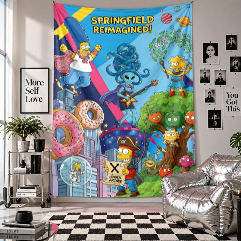 Wall TapestryThe Simpsons Art Hanging Cloth Decorative Background Cover for Room Decoration