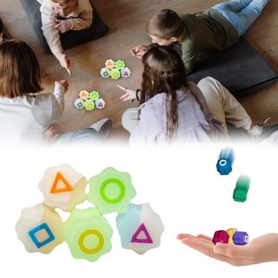 5Pcs Korean Traditional Stone Catching Game Glow-in-the-dark Jacks Stone Hand-Eye Coordination Training Kids