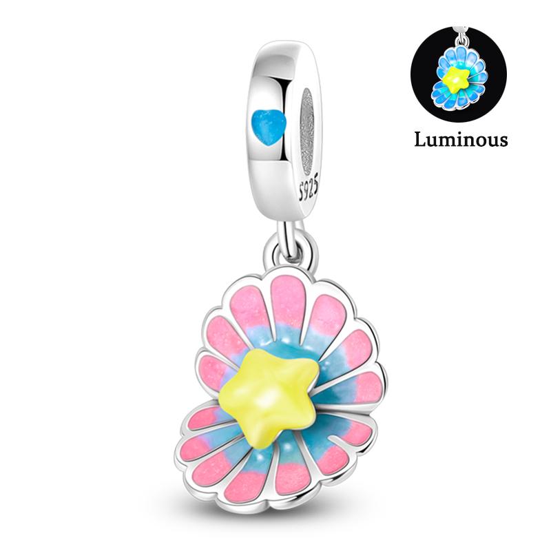 Charm Bead Components Compatible With Pan Copper Metal Firefly Ocean Star Butterfly Glowing Changing Color Trendy Authentic Original Bracelets Do It