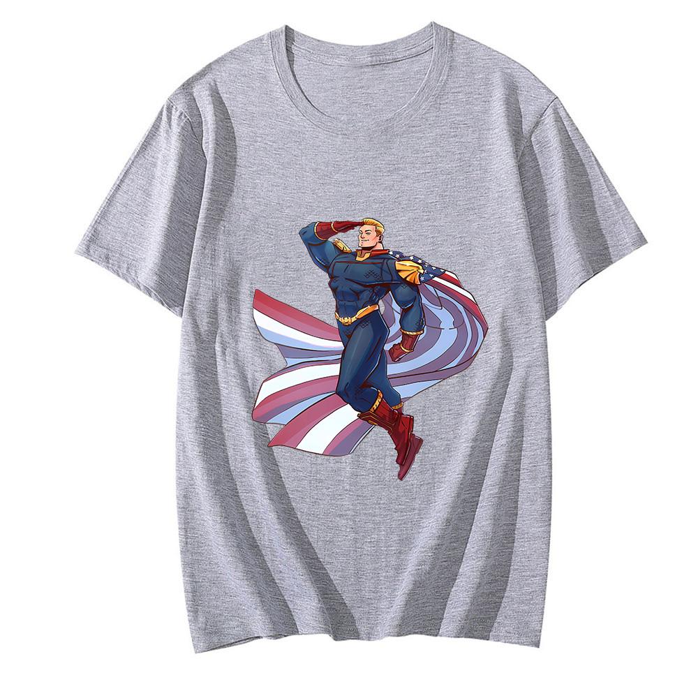 

The Boys Season T-Shirt Unisex Short Sleeve 100%Cotton Tshirts Casual Cartoon Graphic Print Anime T-shirt Camisetas Comfortable O-neck summer Clothes XS серый