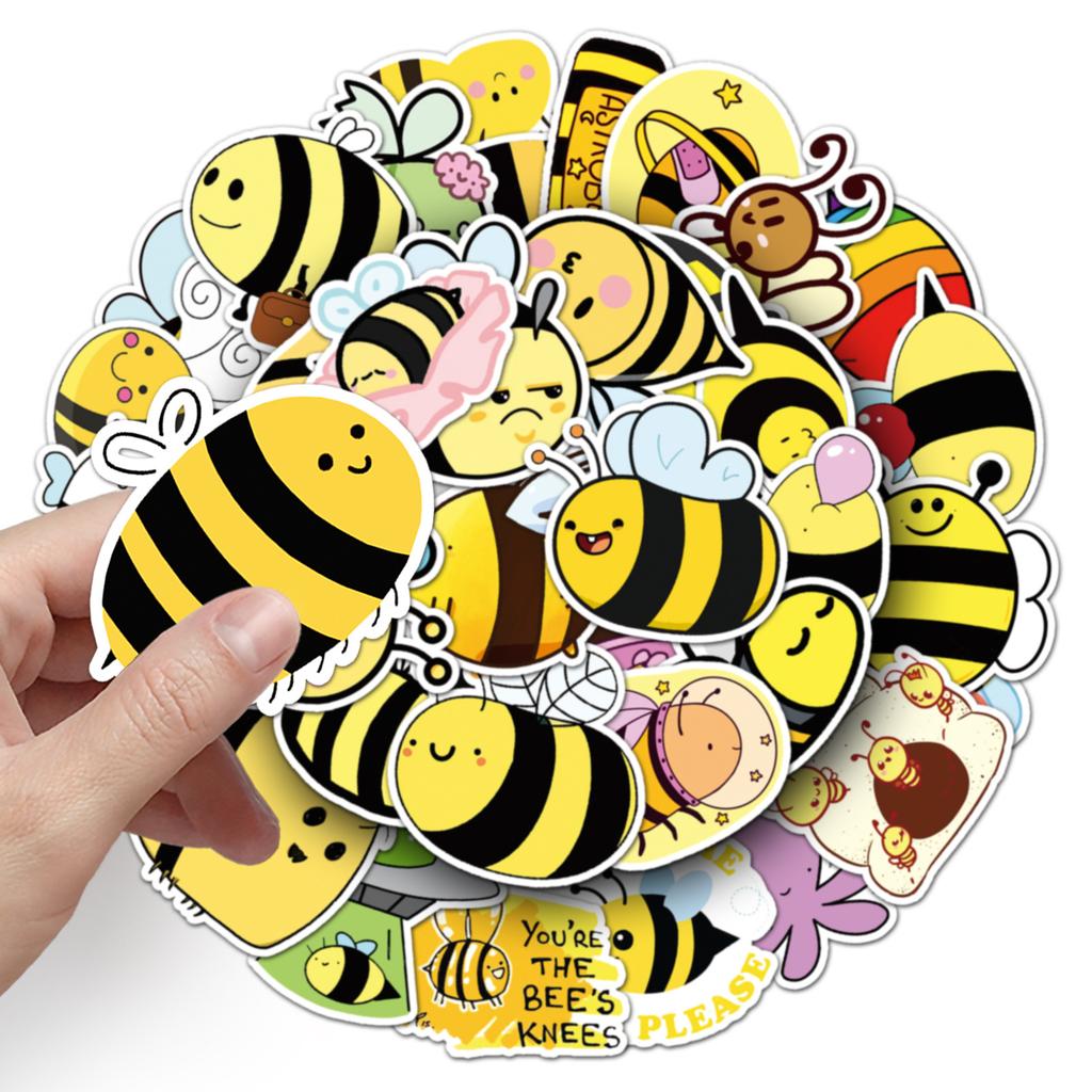 51 Cute Cartoon Little Bee Ins Style Creative Graffiti Scooter Motorcycle Car Refrigerator Decoration Stickers