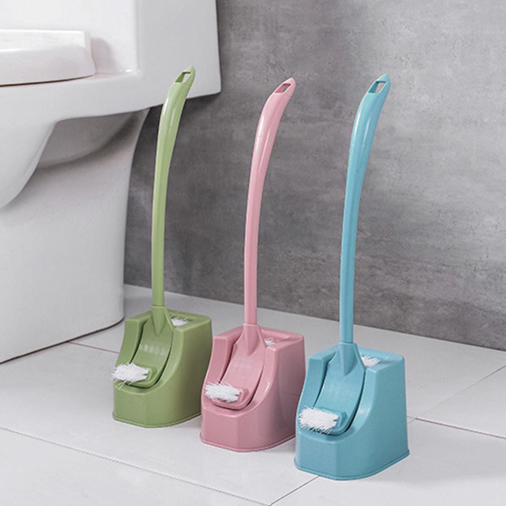 Home Office Bathroom Toilet Brush Set Strong Bristles Good Grips Compact Long Brush Heavy Base