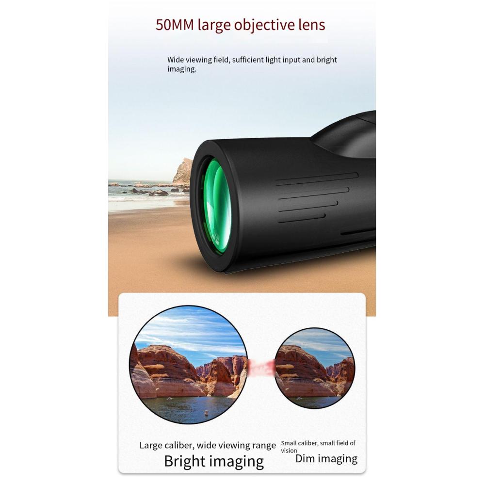 Powerful Monocular 12×50 Low-light Night Vision Monocular Long Reach Portable Telescope High Magnification Professional