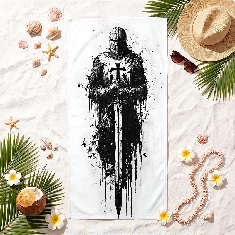 Knight Soft Beach Towel Stylish Beach Pool Towel for Summer Seaside Vacation Travel