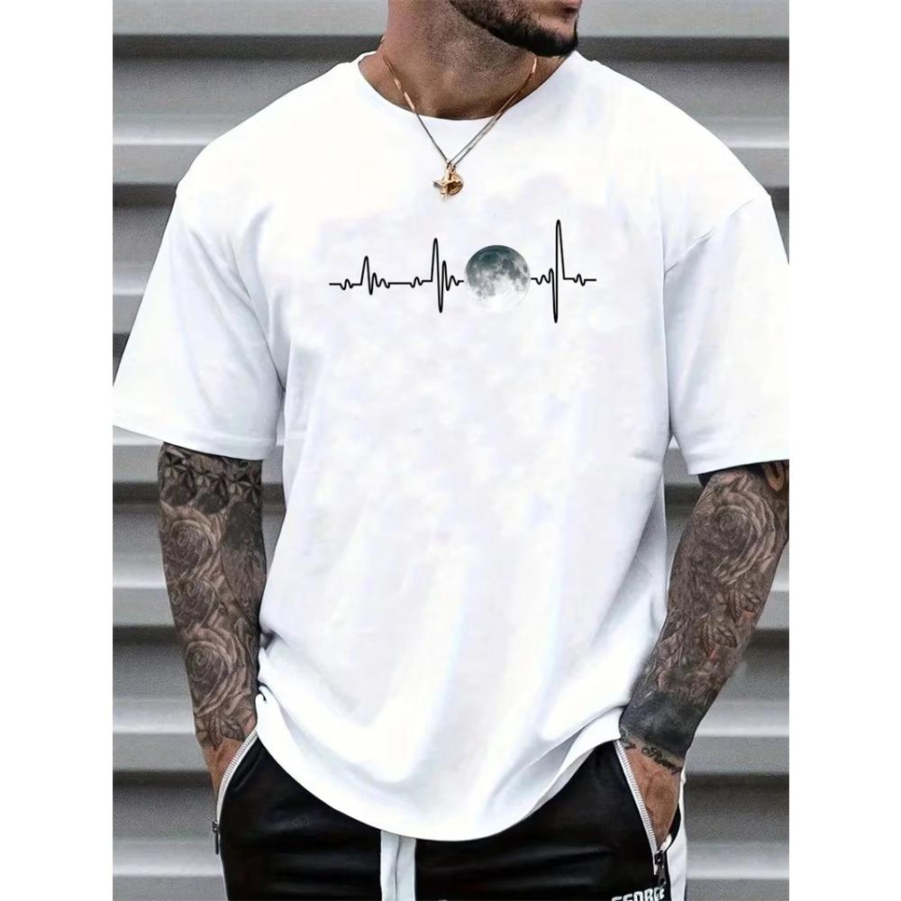 Einfache grafische T-Shirts für Herren Kleidung Mode Sommer Kurzarm 3D-gedruckte T-Shirts Lässige Streetwear Übergroße T-Shirts