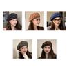 Frauen Winter Baskenmütze Plaid Print Kontrast Farbe Elastische Einstellbar Weiche Warme Dekorative Dome Dame Kappe Maler Hut