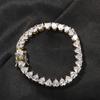 New Heart Shaped CZ Tennis Chain  Bling Delicate Bracelet Women Men Iced Out Bling Jewelry