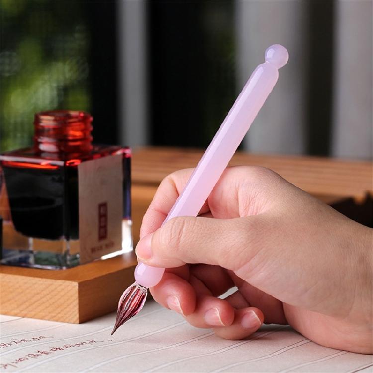 Pluma de Cristal Corta Portátil para Escribir, Bocetar, Diario, Pluma de Caligrafía Portátil para Artista Principiante