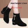 Herbst Winter Kurze Stiefel Damen Runde Zehe Dicker Absatz Hoher Absatz Fleecegefüttert Warme Baumwollschuhe Mittlerer Absatz Niedriger Absatz
