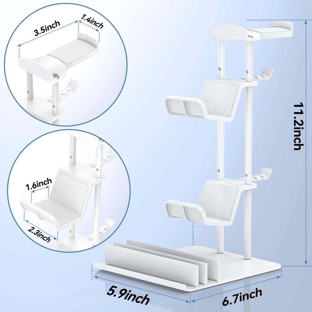 KDD Headphone Stand Game Controller Holder Headset Holder Desk Earphone Stand with Aluminum Support Bar Universal Storage Organizer for Phones &