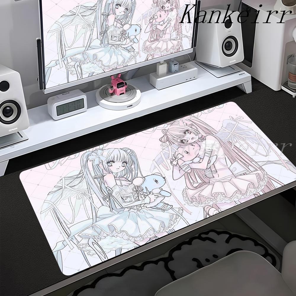 Anime Kawaii Rosa Mädchen PC Gaming Mauspads Beste Freunde Computer Büro Zubehör Große Gamer Rutschfeste Tastatur Erweiterungsmatten