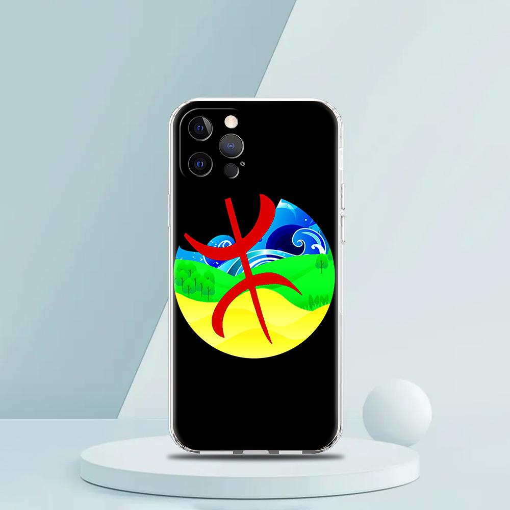 Amazigh Berber Flag Phone Case for iPhone 16 15 14 13 12 Pro Max Cover Transparent for iPhone 11 Pro Max 7 8 Plus XS XR Shell