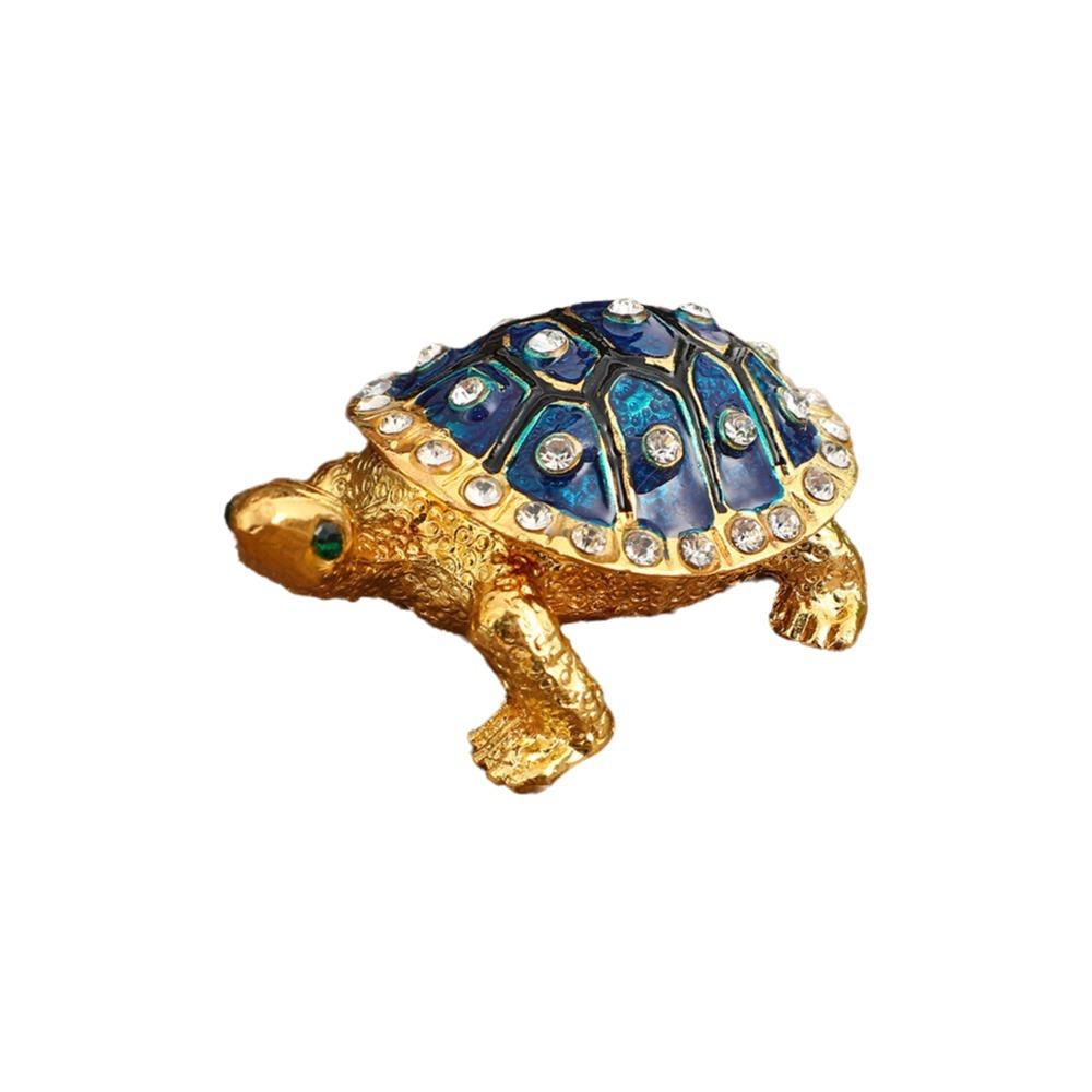 Decorative Turtle Jewelry Box Retro Metal Turtle Ornament Vintage Storage Case Gift Box