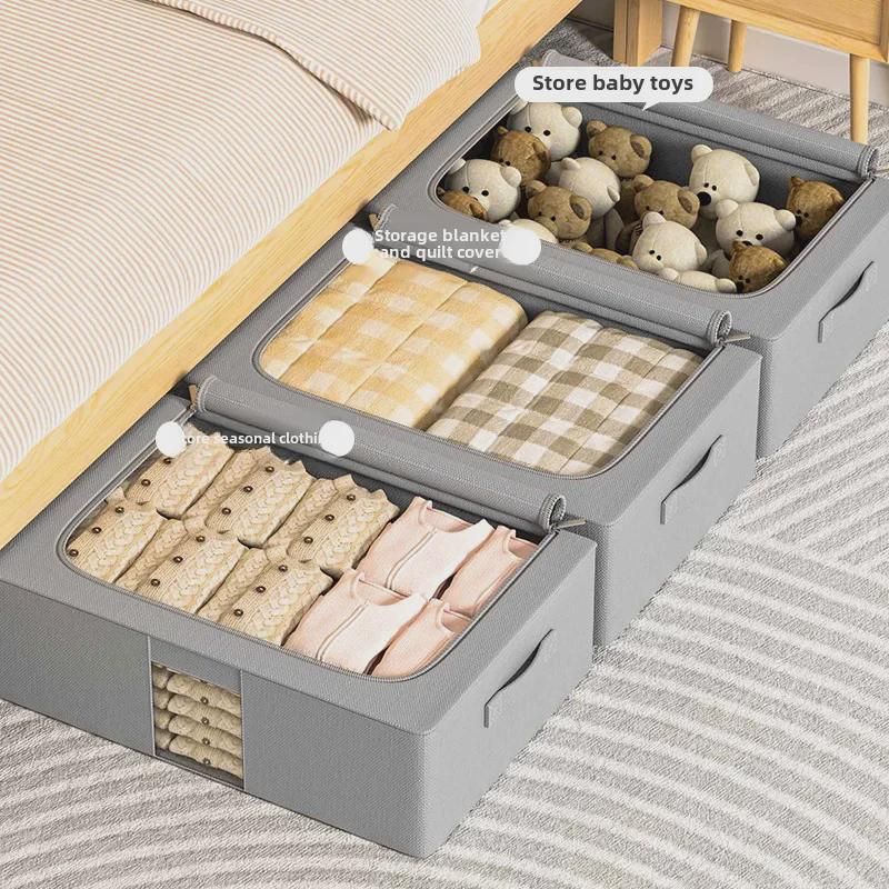 Cutie de depozitare din pânză Oxford pentru haine și pilote, sub pat