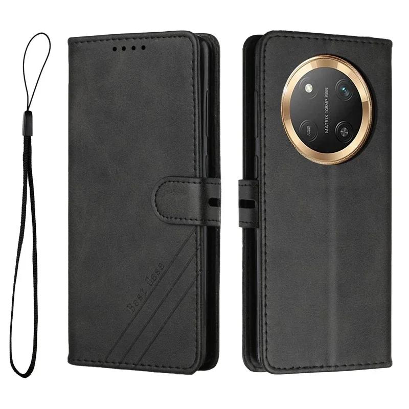 Pro pouzdro Honor Magic 7 Lite Kožené flipové pouzdro na Pro Coque Honor Magic7 lite 6Lite Magic 7 Pro 6 Pro Magnetické pouzdro peněženka na telefon