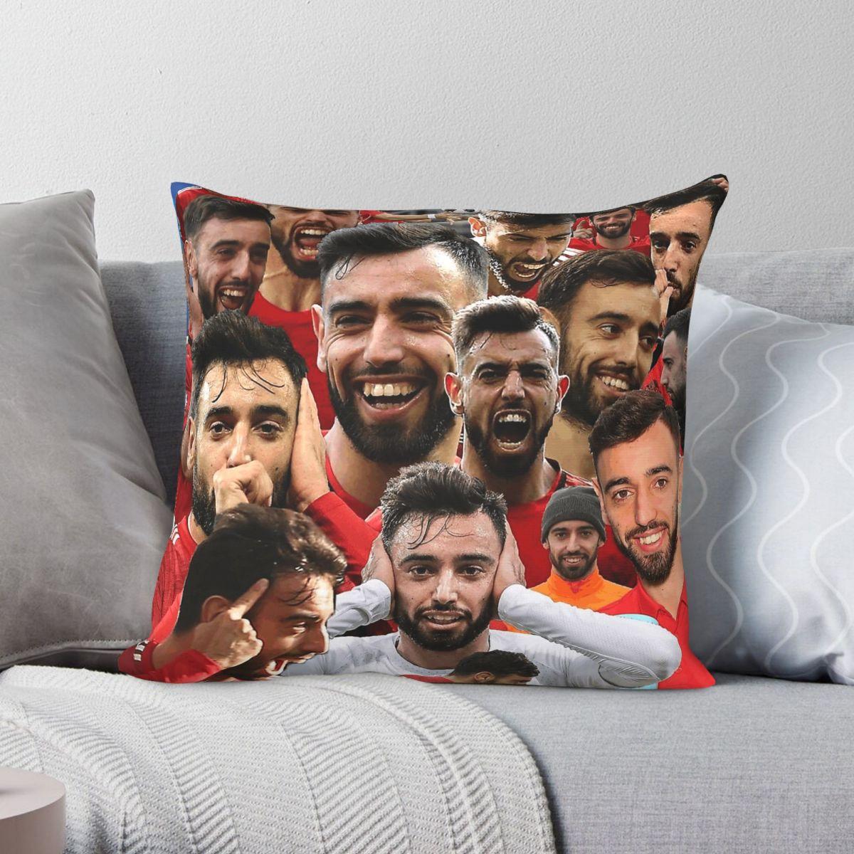 Exquisite Ornaments Unisex Bruno Fernandes Square Pillowcase Polyester Linen Velvet Pattern Zip Decorative Car Cushion Cover
