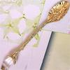 Retro Crystal Head Kirsite Spoon Elegant Antique Designs For Dessert Salt Coffee Teas Utensils Durable Kitchens Tool