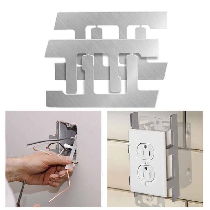 10Pcs Switches Box Support Bracket Metal Outlet Spacers Replacement Power Outlet Fixing Tool Socket Accessories Enduring