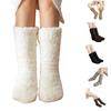 Warm Fluffy Socks Winter Thickened Fuzzy Socks with Elastic Cuffs Solid Color Cozy Sleeping Socks for Indoor Lounging Sleeping