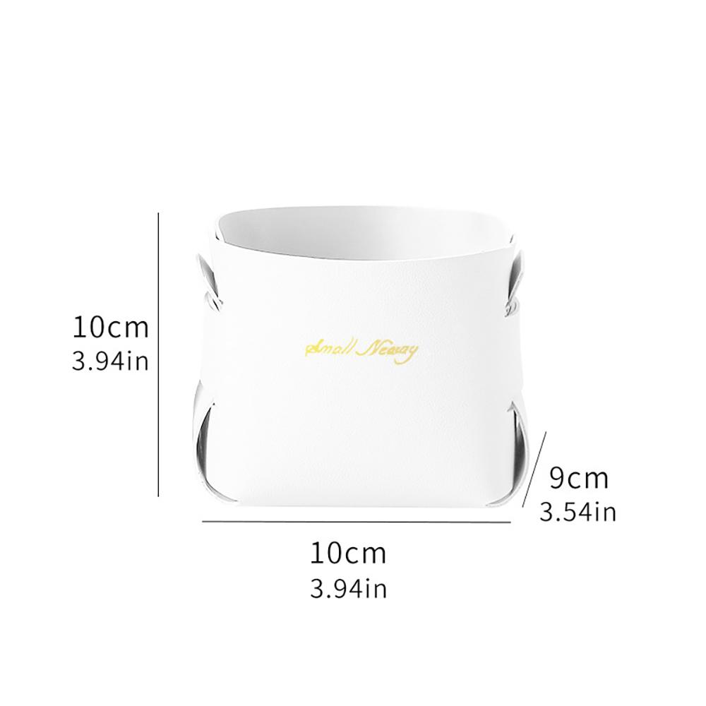 Nordic Makeup Leather Storage Pen Holder, Foldable Desktop Miscellaneous Items, Air Conditioning Remote Control Storage Bucket