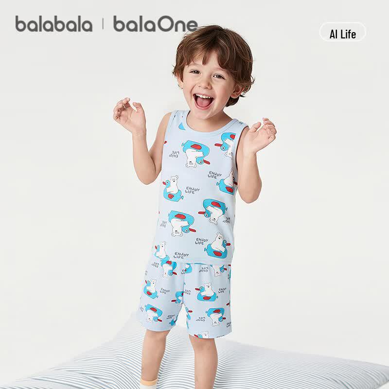 Balabala Kids Sleeveless Vest & Shorts Pajama Set