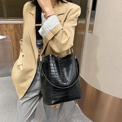 Fashion Stone Pattern Messenger Bag New Women's High-Quality Bucket Female Large Capacity Shoulder Bag Handbags