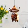 Adorable Cartoon Cow Acrylic Car Pendant Charming Holiday Tree Decoration Home Decor