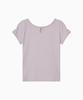 Ohesio Back Button Shirring T-Shirt, Lavender