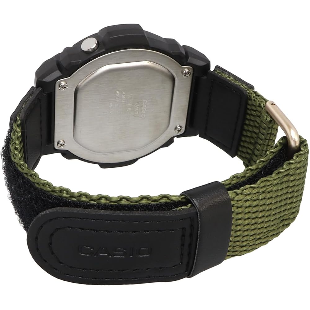 Casio Standard Digital Watch W-219HB-3AV Men's Green Velcro Fastening Band Imported Model