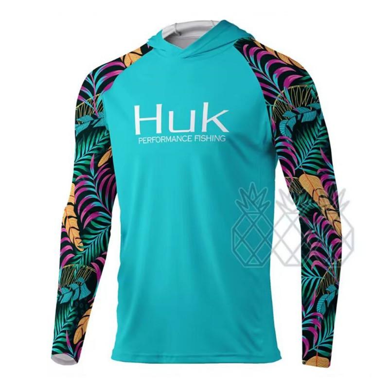 Mens Quick-Dry UV Protection Fishing Shirt With Hood Lightweight Breathable Outdoor Sport Long Sleeve Top